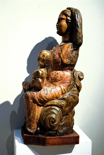 "The Virgin of the Milk"  Medieval wooden sculpture